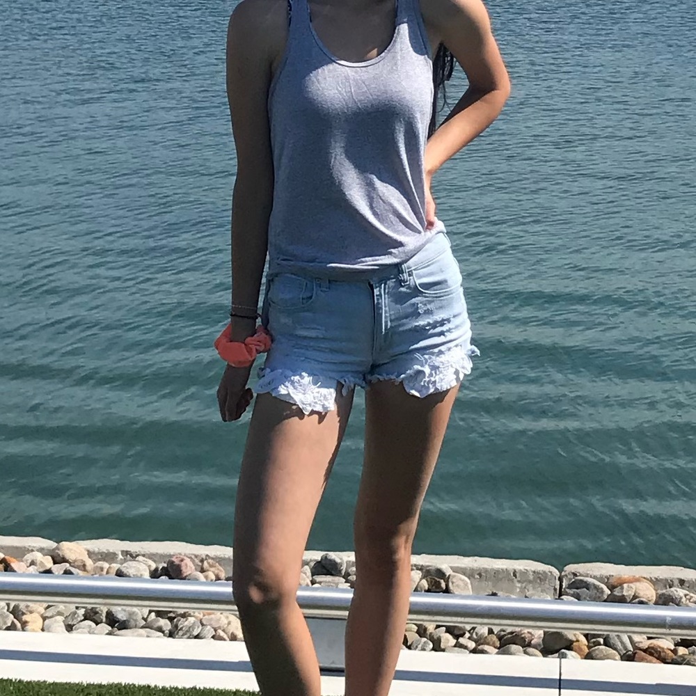 Jean shorts and a tank